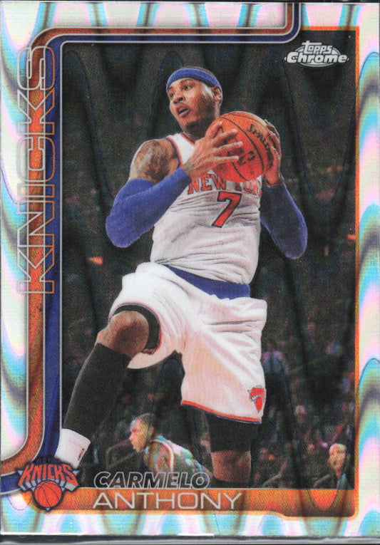 2025-26 Topps Chrome Update #148 Carmelo Anthony RayWave Refractor - framsida