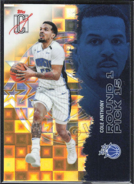 2025-26 Topps Signature Class #32 Cole Anthony Chrome Pandora Yellow Refractor - framsida