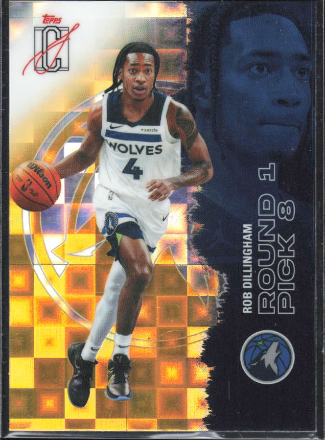 2025-26 Topps Signature Class #60 Rob Dillingham Chrome Pandora Yellow Refractor - framsida