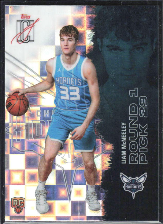 2025-26 Topps Signature Class #141 Liam McNeeley Chrome Pandora Refractor - framsida