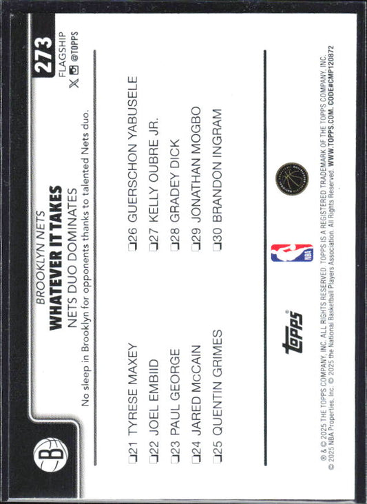 2025-26 Topps #273 Whatever It Takes: Nets Duo Dominates - baksida
