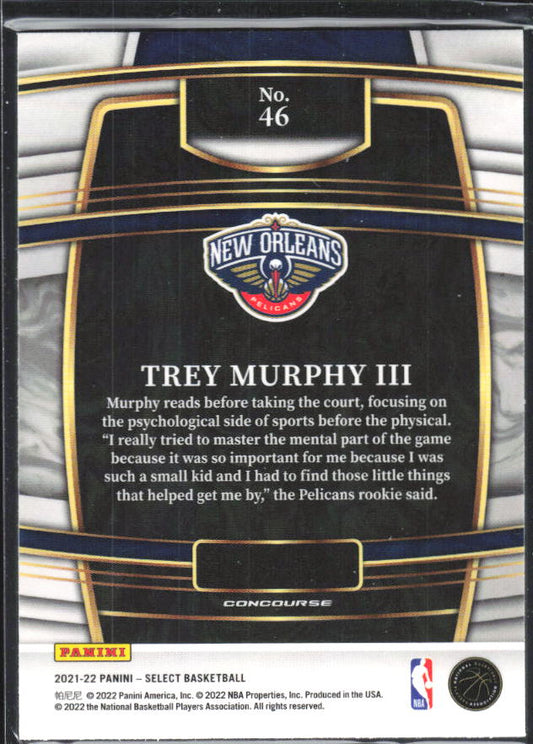 2021-22 Panini Select #46 Trey Murphy III - baksida