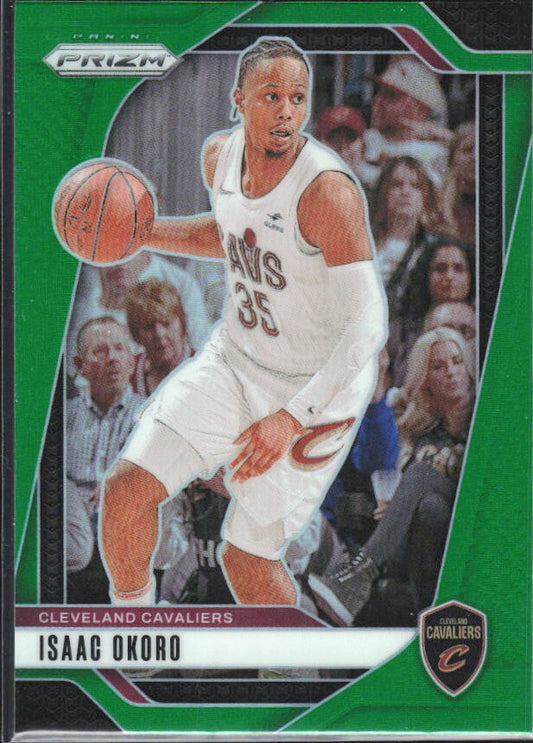 2024-25 Panini Prizm #163 Isaac Okoro Prizms Green - framsida