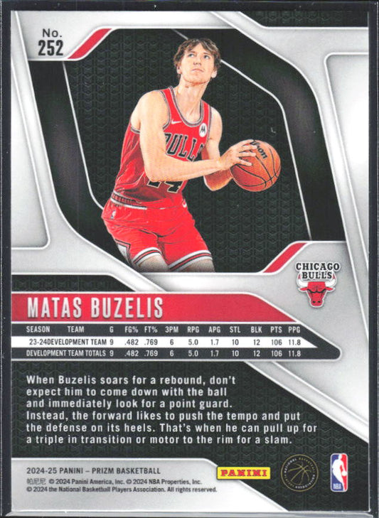2024-25 Panini Prizm #252 Matas Buzelis - baksida