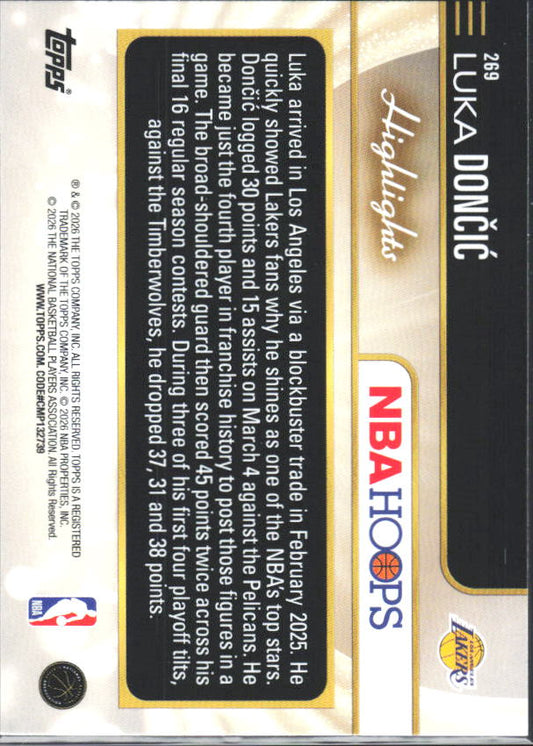 2025-26 Hoops #269 Luka Dončić - baksida