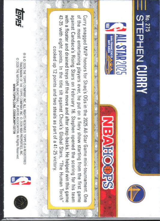 2025-26 Hoops #275 Stephen Curry - baksida