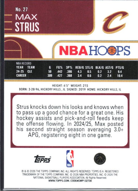 2025-26 Hoops #27 Max Strus Light Burst - baksida