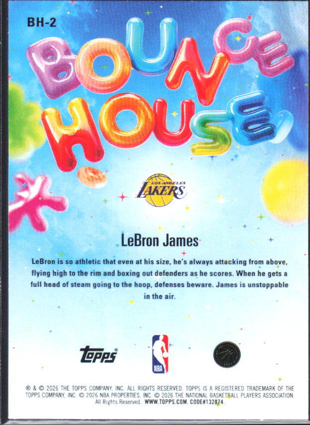2025-26 Hoops #BH-2 LeBron James Bounce House - baksida
