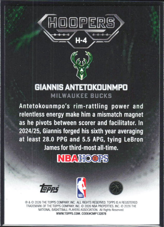 2025-26 Hoops #H-4 Giannis Antetokounmpo Hoopers - baksida