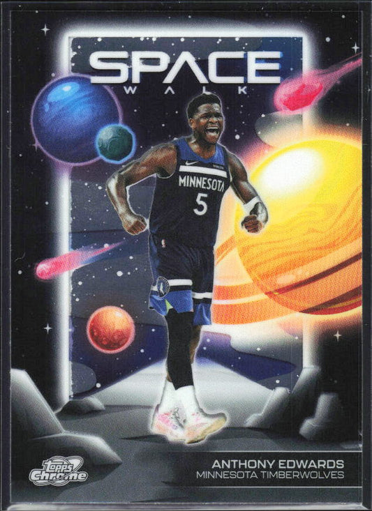 2025-26 Topps Chrome Cosmic #SW-5 Anthony Edwards Space Walk - framsida