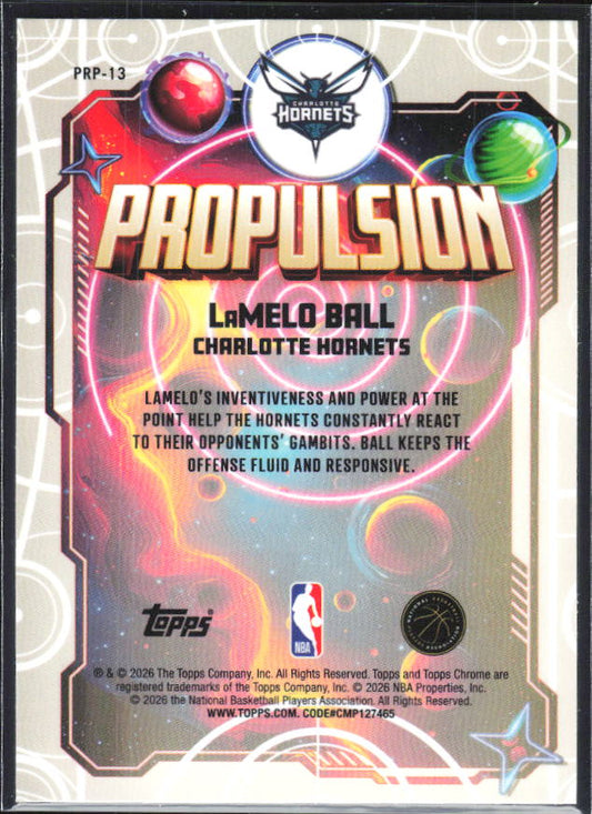 2025-26 Topps Chrome Cosmic #PRP-13 LaMelo Ball Propulsion - baksida