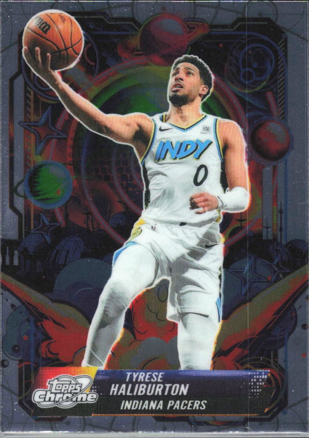 2025-26 Topps Chrome Cosmic #PRP-10 Tyrese Haliburton Propulsion - framsida