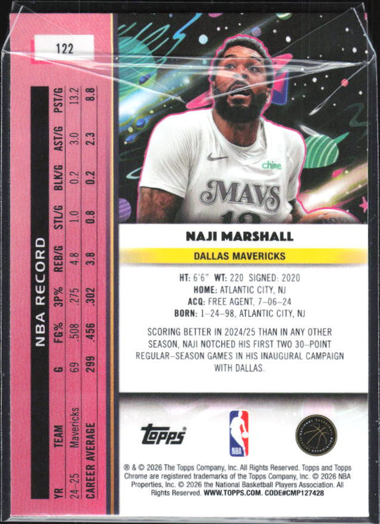 2025-26 Topps Chrome Cosmic #122 Naji Marshall - baksida