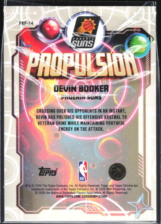 2025-26 Topps Chrome Cosmic #PRP-14 Devin Booker Propulsion - baksida