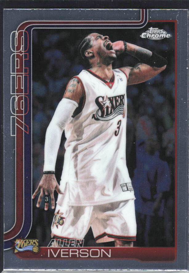 2025-26 Topps Chrome Update #145 Allen Iverson RayWave Refractor - framsida