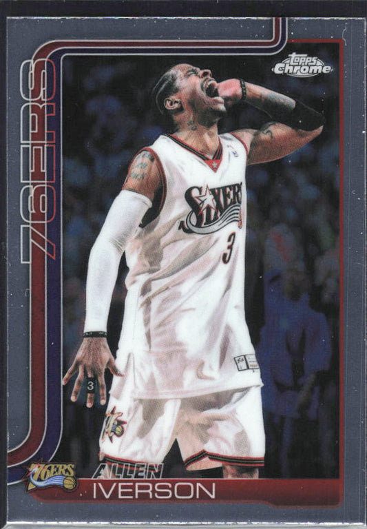 2025-26 Topps Chrome Update #145 Allen Iverson RayWave Refractor - framsida