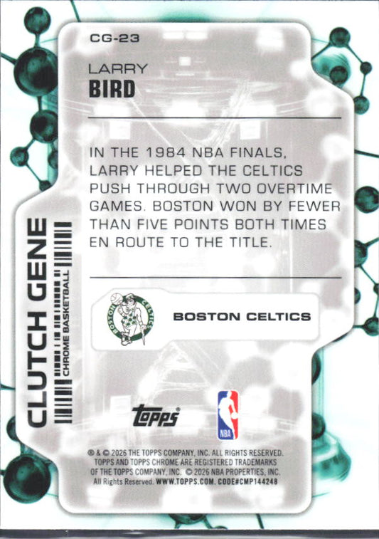 2025-26 Topps Chrome Update #CG-23 Larry Bird Clutch Gene - baksida
