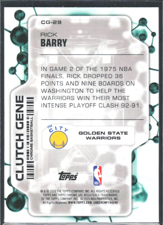 2025-26 Topps Chrome Update #CG-29 Rick Barry Clutch Gene - baksida