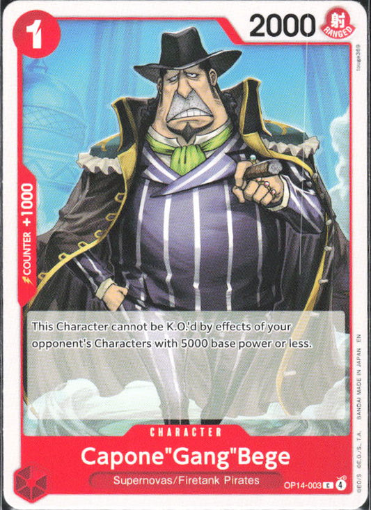 The Azure Sea's Seven #OP14-003 Capone"Gang"Bege - framsida