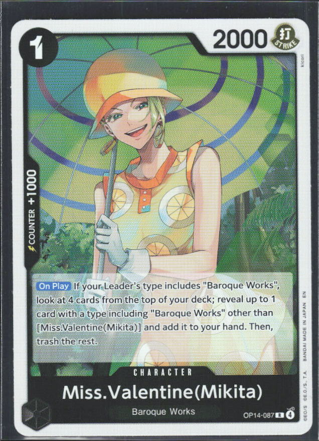 The Azure Sea's Seven #OP14-087 Miss.Valentine(Mikita) (Dash Pack) - framsida