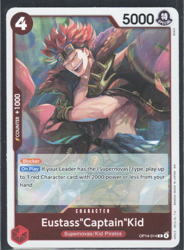 The Azure Sea's Seven #OP14-014 Eustass"Captain"Kid - framsida