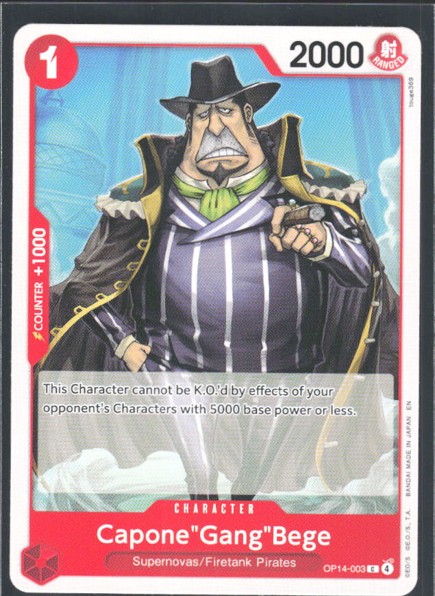 The Azure Sea's Seven #OP14-003 Capone"Gang"Bege - framsida