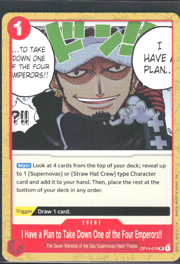 The Azure Sea's Seven #OP14-019 I Have a Plan to Take Down One of the Four Emperors!! - framsida