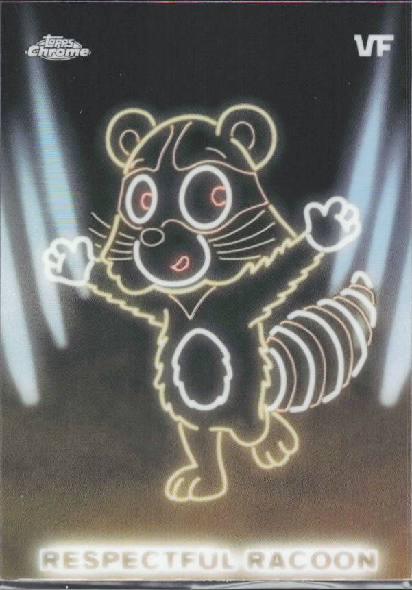 2026 Topps Chrome VeeFriends #NE-18 Respectful Raccoon - Neon Lights - framsida