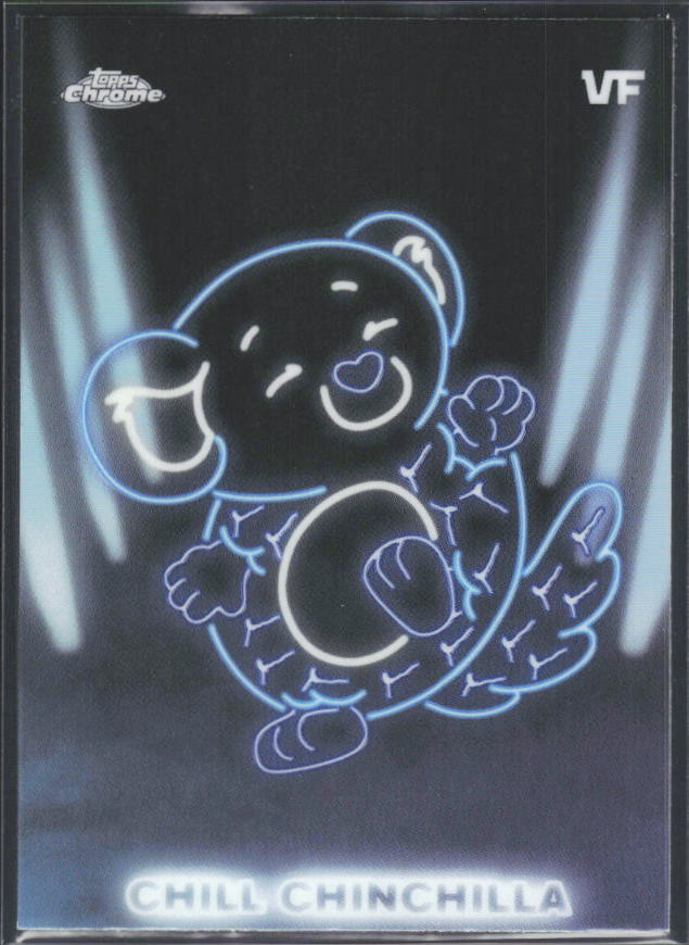 2026 Topps Chrome VeeFriends #NE-5 Chill Chinchilla - Neon Lights - framsida