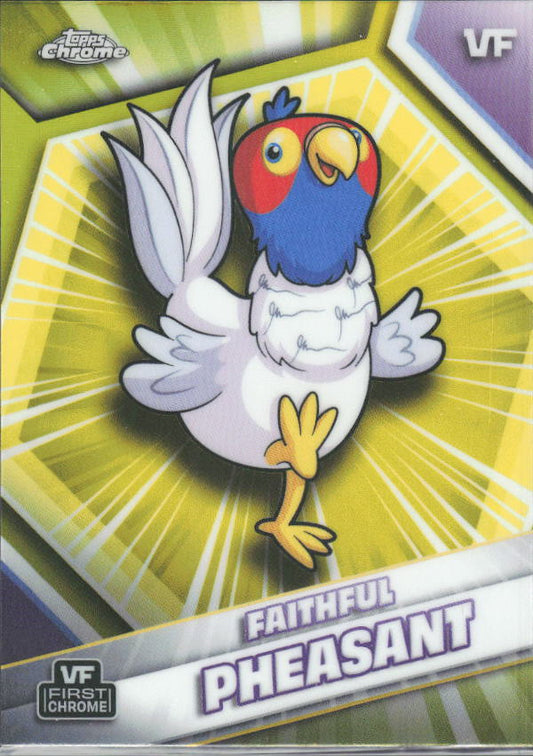 2026 Topps Chrome VeeFriends #73 Faithful Pheasant - Yellow Refractor - framsida