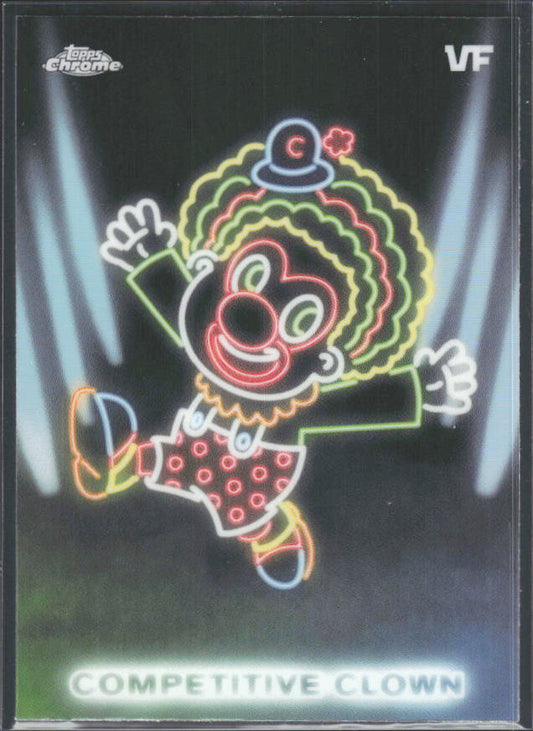 2026 Topps Chrome VeeFriends #NE-6 Competitive Clown - Neon Lights - framsida
