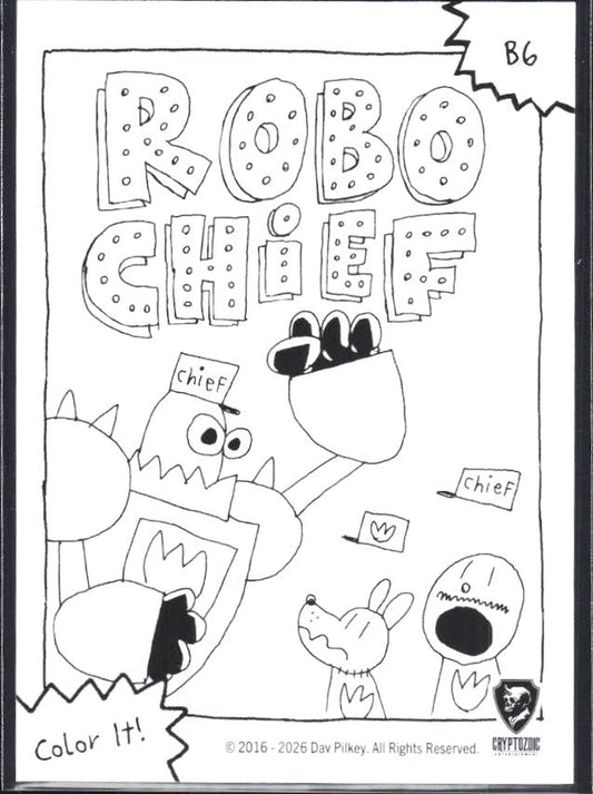 2026 Cryptozoic Dog Man Playpaks: Series 1 #B6 Robo Chief Base/Color It - baksida