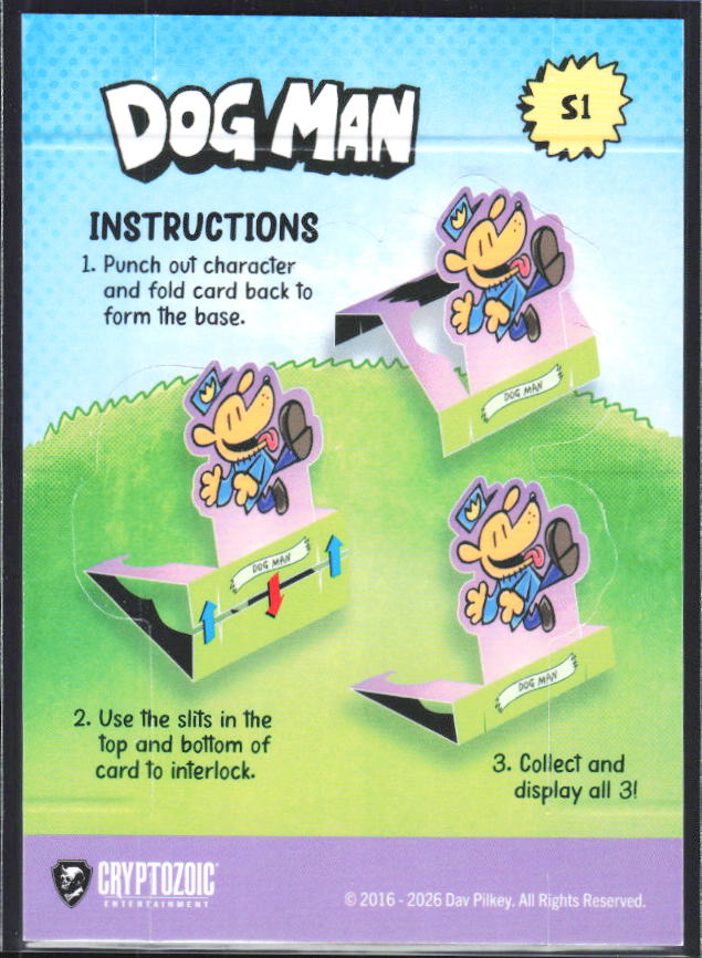 2026 Cryptozoic Dog Man Playpaks: Series 1 #S1 Dog Man Standee - baksida