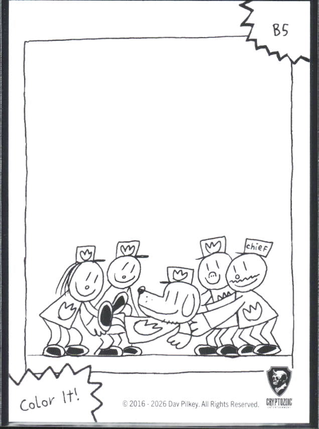 2026 Cryptozoic Dog Man Playpaks: Series 1 #B5 Jolly Good Doggy Base/Color It - baksida