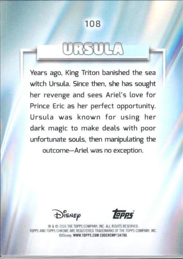 2026 Topps Chrome Disney #108 Ursula