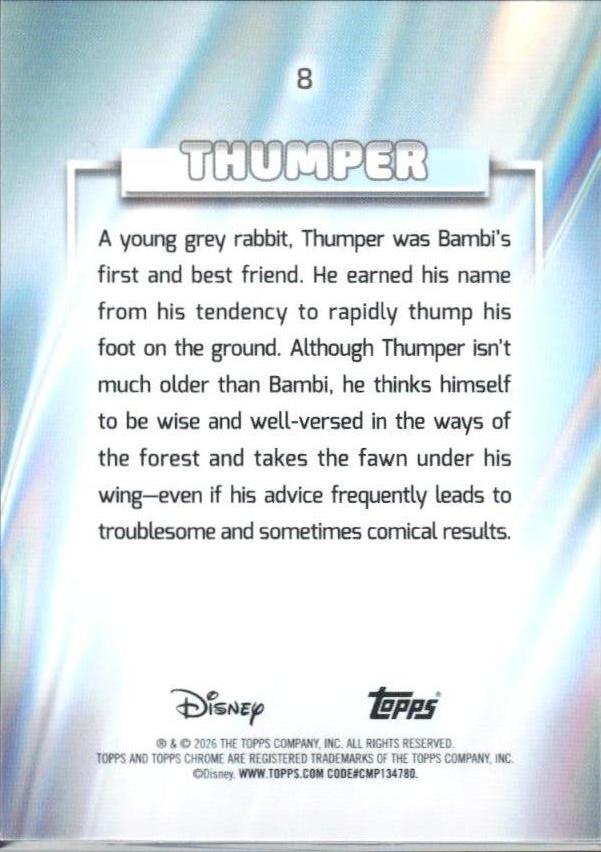 2026 Topps Chrome Disney #8 Thumper