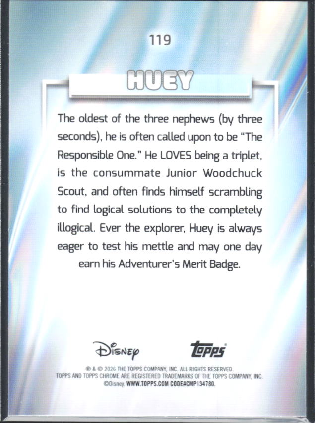 2026 Topps Chrome Disney #119 Huey