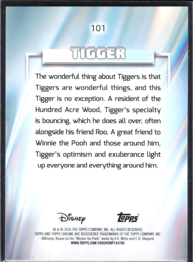 2026 Topps Chrome Disney #101 Tigger