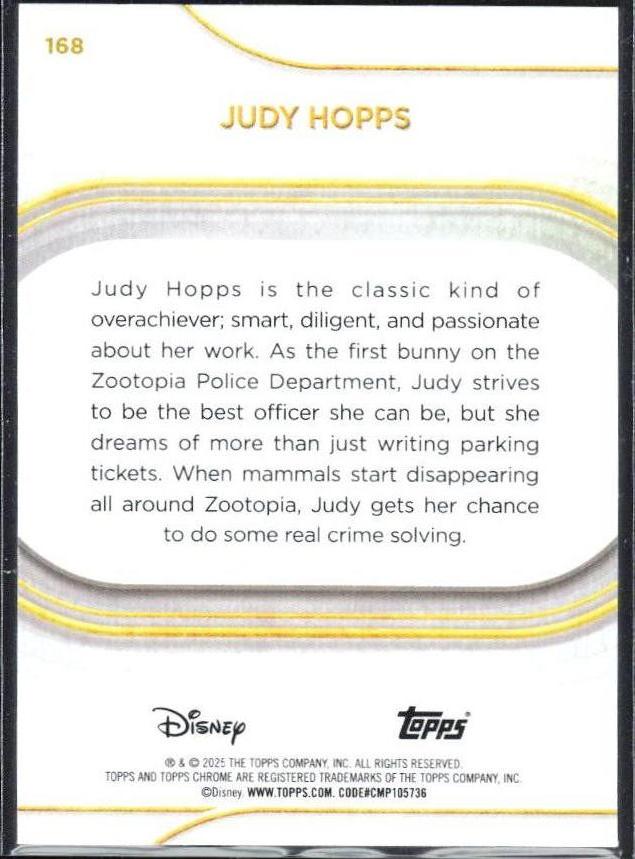 2026 Topps Chrome Disney #168 Judy Hopps