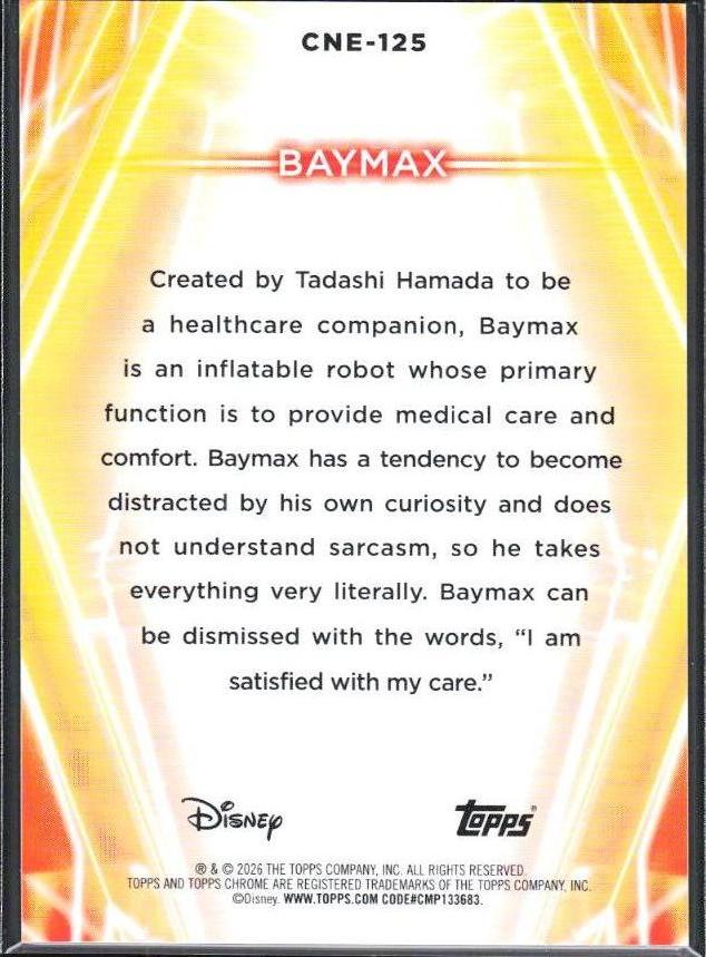 2026 Topps Chrome Disney #125 Baymax