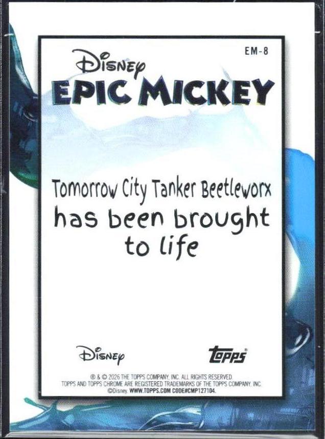 2026 Topps Disney Neon #EM-8 Tomorrow City Tanker Beetleworx