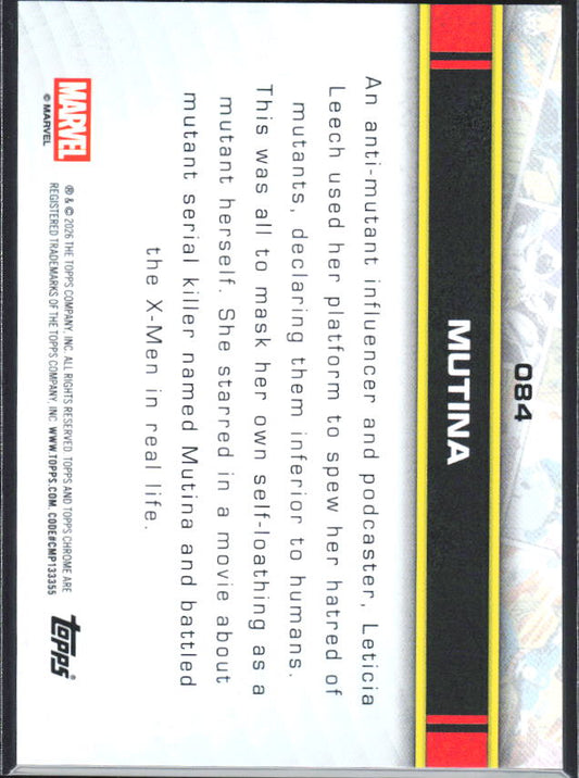 2026 Topps Chrome Marvel Comics #84 Mutina - baksida