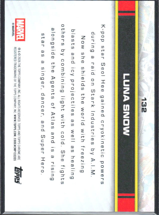 2026 Topps Chrome Marvel Comics #132 Luna Snow - baksida