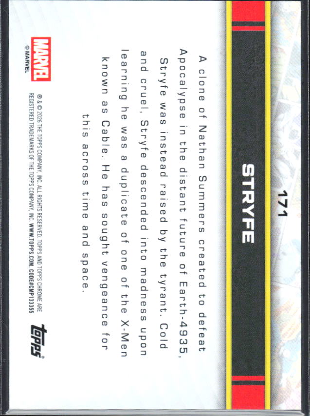 2026 Topps Chrome Marvel Comics #171 Stryfe - baksida