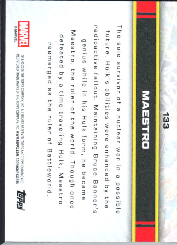2026 Topps Chrome Marvel Comics #133 Maestro - baksida