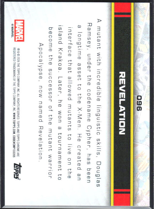 2026 Topps Chrome Marvel Comics #96 Revelation - baksida