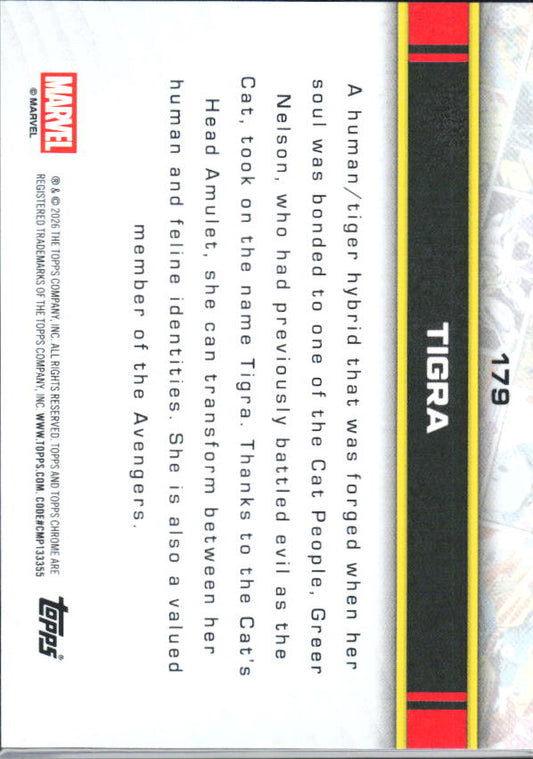 2026 Topps Chrome Marvel Comics #179 Tigra - baksida
