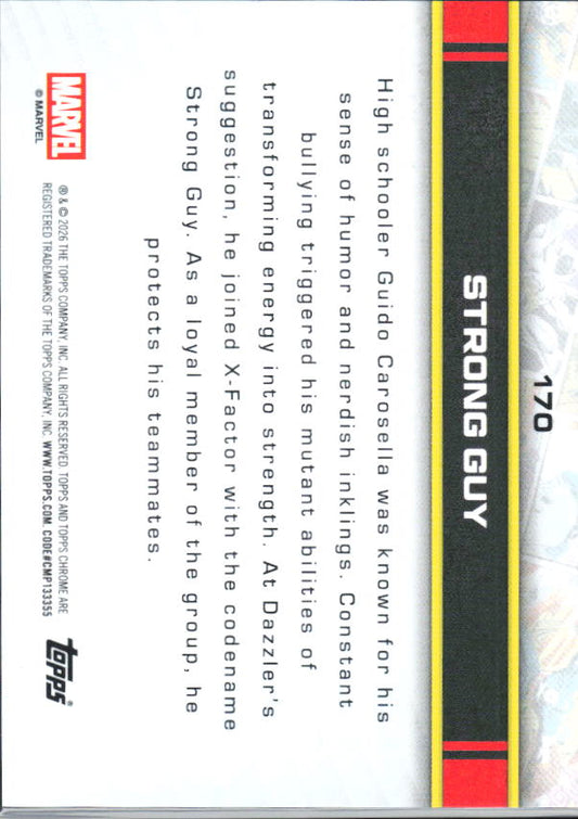 2026 Topps Chrome Marvel Comics #170 Strong Guy - baksida