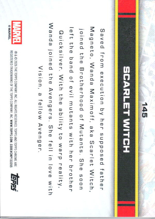 2026 Topps Chrome Marvel Comics #145 Scarlet Witch - baksida