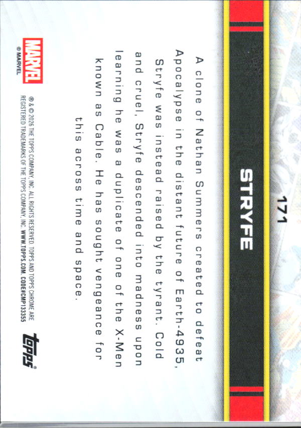 2026 Topps Chrome Marvel Comics #171 Stryfe - baksida